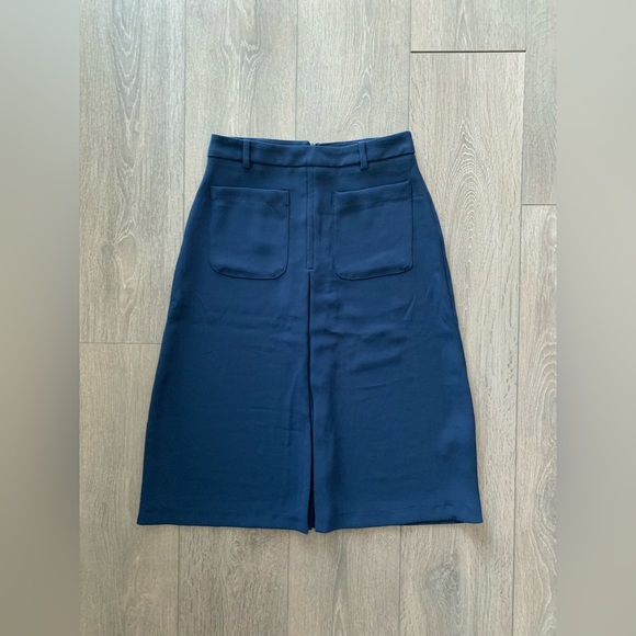 Zara high waist rise small skirt midi length Navy summer - Picture 1 of 5